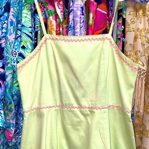 ISO LIME GREEN LILLY PULITZER WITH PINK RIC RAC